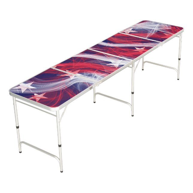 American flag Beer Pong Table (Angled)