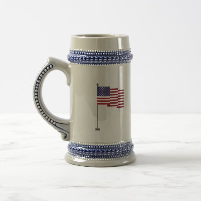 American flag beer stein (Left)