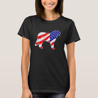 American Flag Bernese Mountain Patriotic Dog Dad D T-Shirt