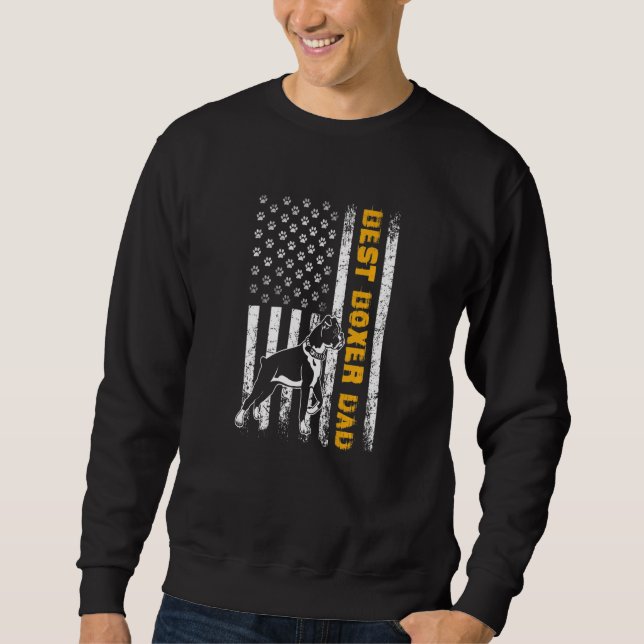 American Flag Best Boxer Dad Ever Dog Dad Sweatshirt (Front)