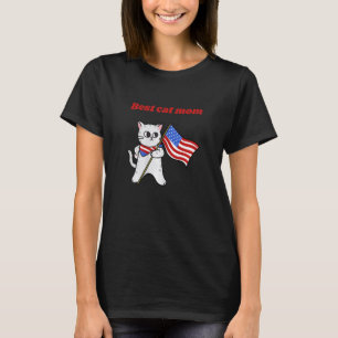 American Flag Best Cat Mom T-Shirt