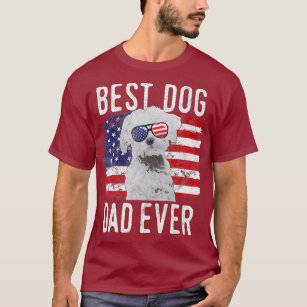 American Flag Best Dog Dad Ever Maltese T-Shirt