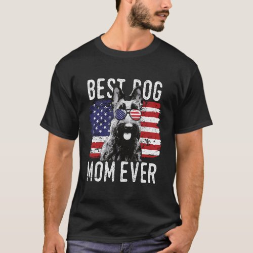 American Flag Best Dog Mom Ever Scottish Terrier U T_Shirt