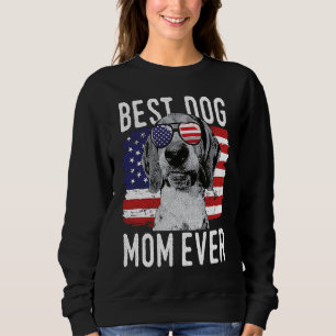 American Flag Best Dog Mom Ever Treeing Walker Coo Sweatshirt
