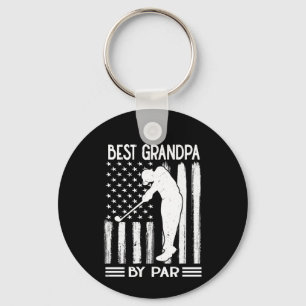 American Flag Best Grandpa By Par Keychain
