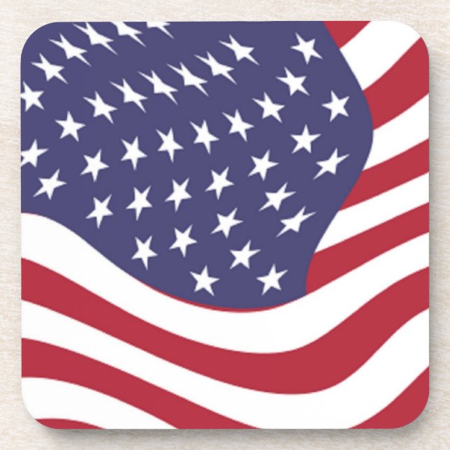 AMERICAN FLAG BEVERAGE COASTER (Front)