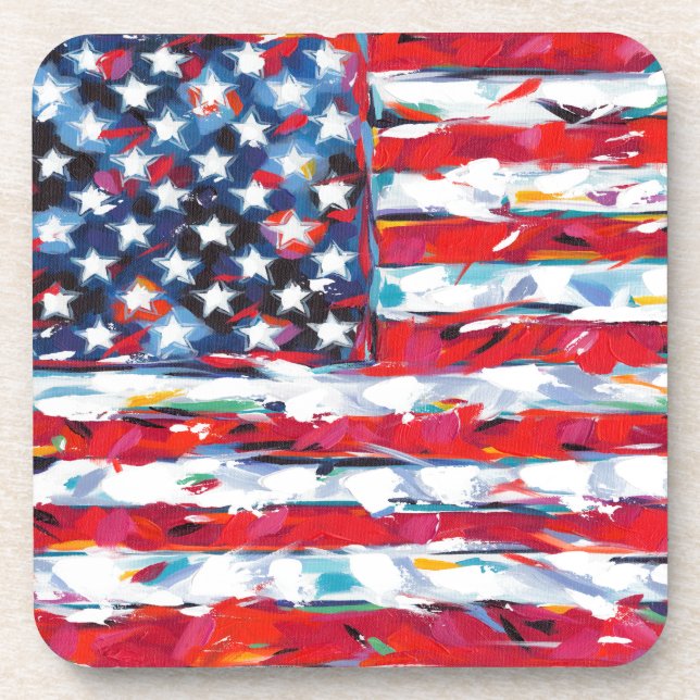American Flag Beverage Coaster (Front)