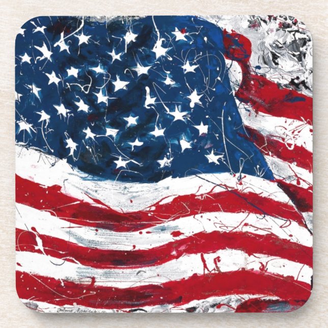 American Flag Beverage Coaster (Front)