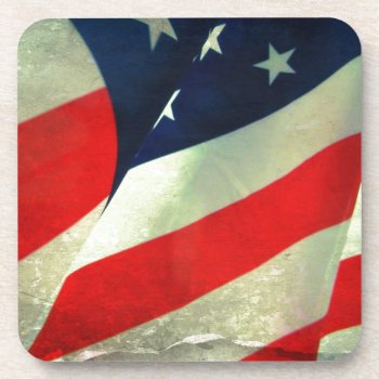 American Flag Beverage Coaster by ForEverProud at Zazzle