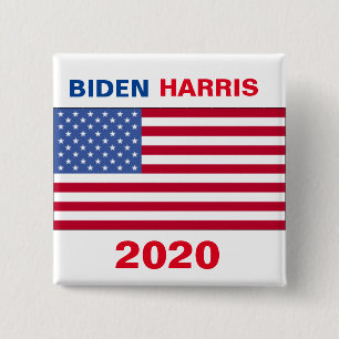 AMERICAN FLAG BIDEN HARRIS 2020 BUTTON