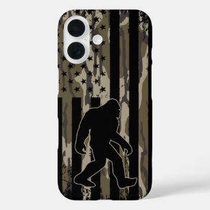 American Flag Bigfoot Bottom Land Camo iPhone 16 Case