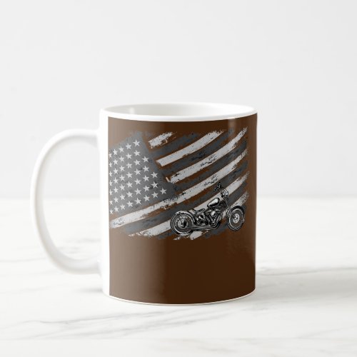 American Flag Biker Motorcycle Design  Coffee Mug