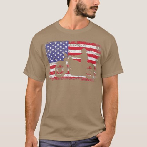 American Flag Biker Motorcycle Men  T_Shirt