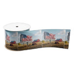 American Flag Billboard On the Farm Satin Ribbon