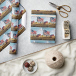 American Flag Billboard On the Farm Wrapping Paper
