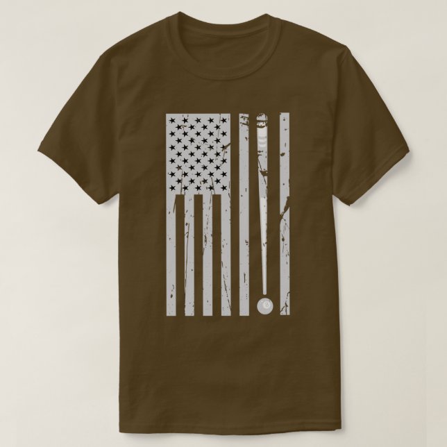 American Flag Billiard Pool Player Men Women Gift T-Shirt (Design Front)