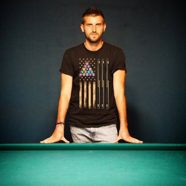 American Flag Billiard Pool Player T-shirt (Creator Uploaded)