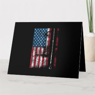American Flag Billiard Stick Cute Table Game Funny Card