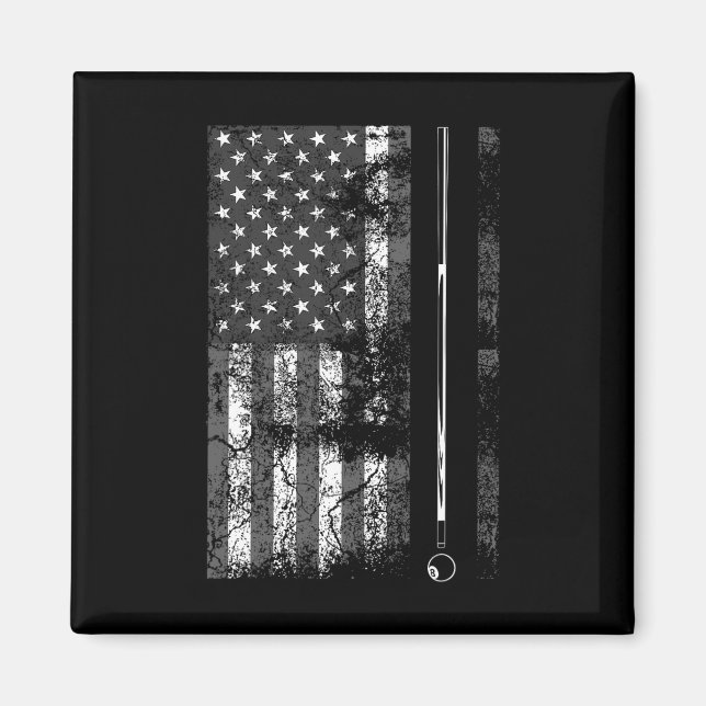 American Flag Billiard Stick Cute Table Game Funny Magnet (Front)
