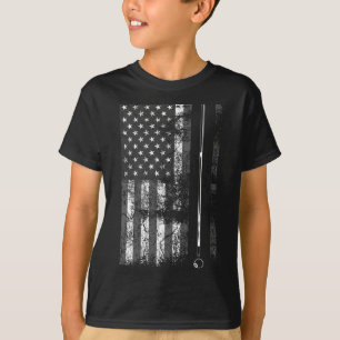 American Flag Billiard Stick Cute Table Game Funny T-Shirt