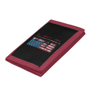 American Flag Billiard Stick Cute Table Game Funny Tri-fold Wallet