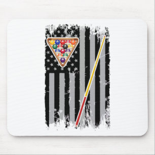 American Flag Billiard Vintage Pool Player Vintage Mouse Pad