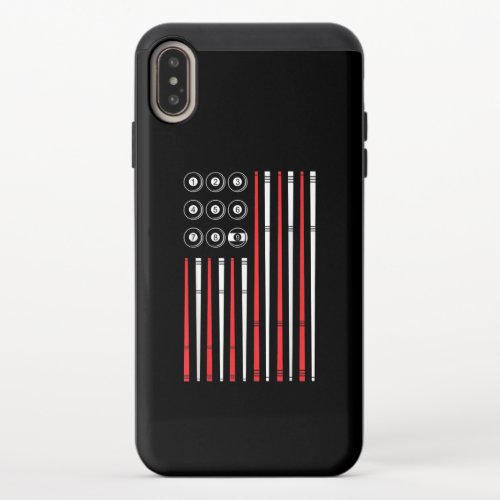 American Flag Billiards Shooting Pool iPhone XS Max Slider Case