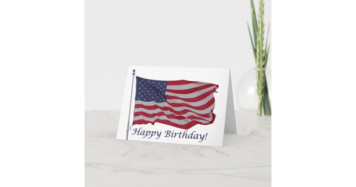 american flag birthday card