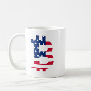 American Flag Bitcoin BTC Crypto Mens Saying Coffee Mug
