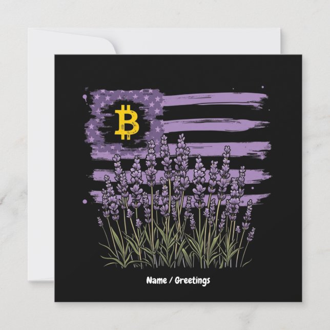American Flag Bitcoin BTC Revolution Funny Crypto Invitation (Front)