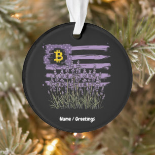 American Flag Bitcoin BTC Revolution Funny Crypto Ornament