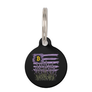 American Flag Bitcoin BTC Revolution Funny Crypto Pet ID Tag