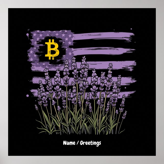 American Flag Bitcoin BTC Revolution Funny Crypto Poster (Front)