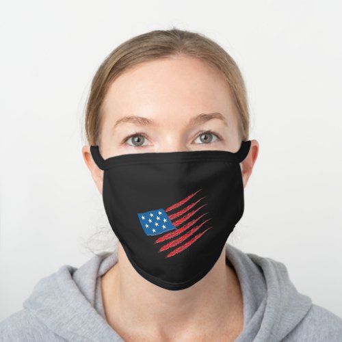 American Flag Black Cotton Face Mask