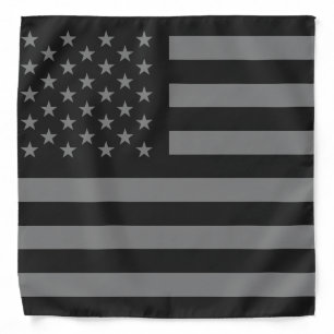 American Flag Black Gray Bandana
