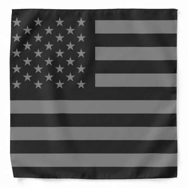 American Flag Black Gray Bandana (Front)
