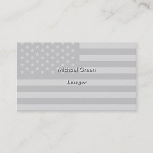 American Flag Black Gray Business Card