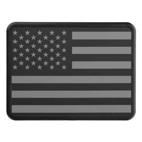 American Flag Black Gray Hitch Cover