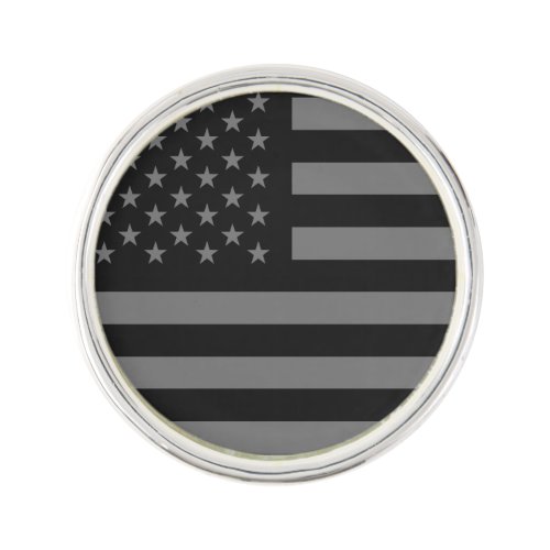 American Flag Black Gray Pin