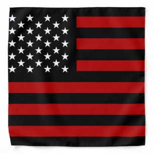 American Flag Black Red White Bandana