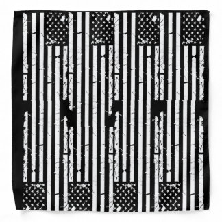 American Flag Black & White Bandana