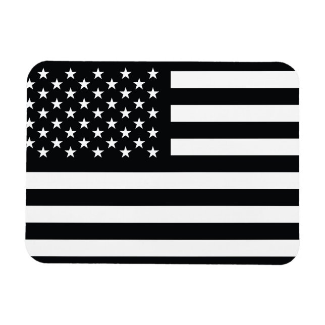 American Flag Black White Magnet (Horizontal)