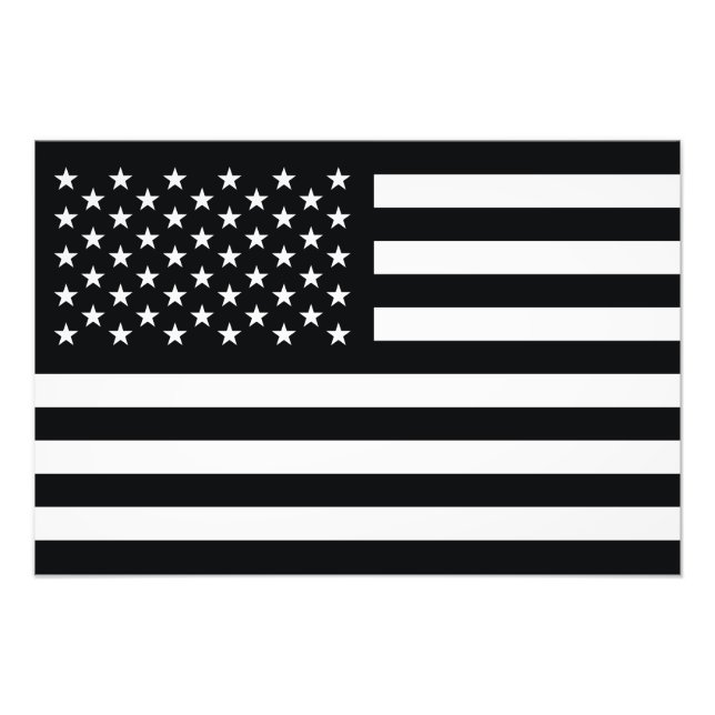 American Flag Black White Photo Print (Front)