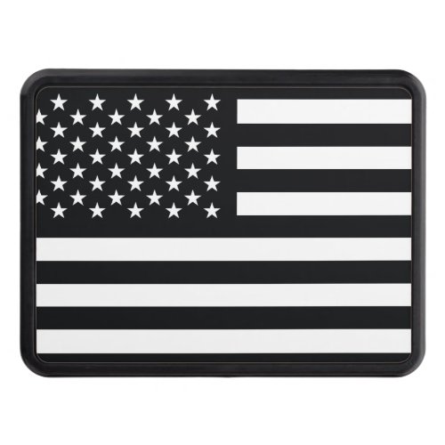American Flag Black White Tow Hitch Cover
