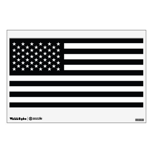 American Flag Black White Wall Decal