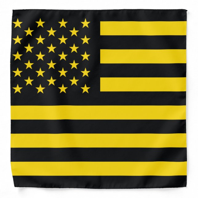 American Flag Black Yellow Bandana (Front)