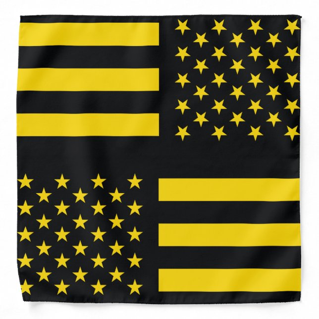 American Flag Black Yellow Bandana (Front)