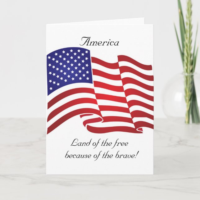 American Flag Blank Greeting Card (Front)