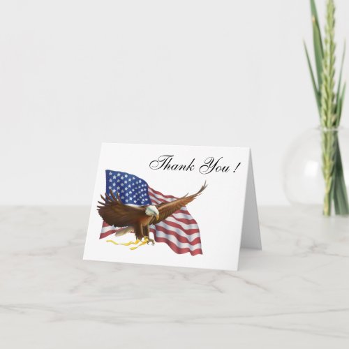 American Flag Blank Thank You Cards