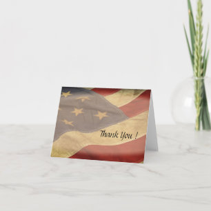 American Flag Blank Thank You Cards